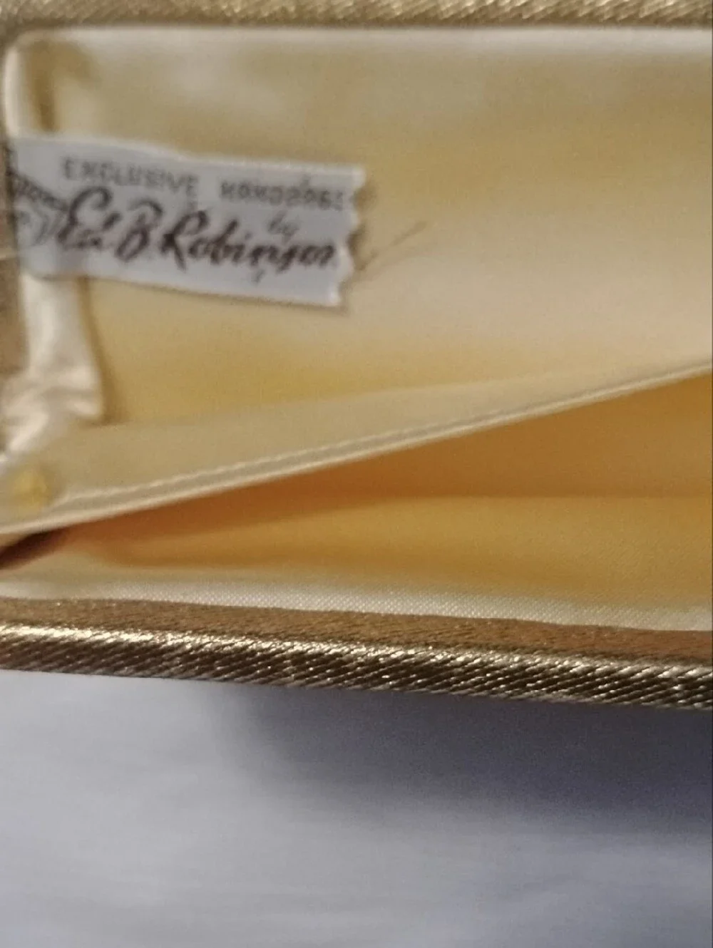 Gold Satin Kiss-Lock Evening Clutch - Women's Wristlet